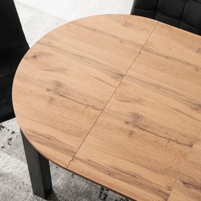Stół Okrągły Rozkładany HARRY 92-132 cm Dąb Craft/Czarny Loft