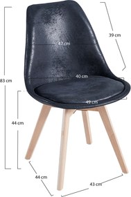 Zestaw 4 Krzese Synk Vintage