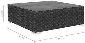 Czarno-kremowy 6-częściowy wypoczynkowy zestaw do ogrodu W1-M00