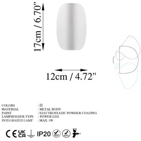 Biały kinkiet LED Heybe – Opviq lights