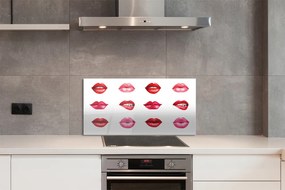 Panel szklany do Kuchni Czerwono-Różowe Usta