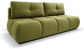 Rozkładana trzyosobowa sofa z pojemnikiem na pościel NUORO zielona