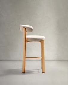 Beżowy/w jasnym naturalnym kolorze hoker z litego drewna jesionowego (wysokość siedziska 75 cm) Granite – Kave Home