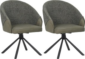 Krzesła do jadalni zestaw 2 szt. - tkanina i metal - zielony - LAZAR