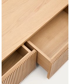 Szafka pod TV w dekorze dębu w naturalnym kolorze 200x30x40 cm Helvine – Kave Home