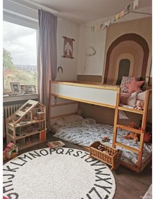 Kremowy bawełniany dywan dziecięcy tkany ręcznie odpowiedni do prania ø150 cm ABC Natural Black – Lorena Canals