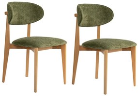 Zestaw krzeseł do jadalni Lionte Green and Light Oak, 2 szt.