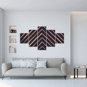 Obraz drewnianego motywu na czarnym tle (125x70 cm)