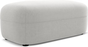 Pufa - z tkaniny welwetowej - srebrny - MOANA