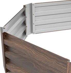 Outsunny Podwyższone łóżko ogrodowe na zioła, odporne na warunki atmosferyczne, otwarta dolna część, 113 x 98 x 30 cm, Ciemnobrązowe