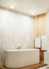 Biały nowoczesny plafon ryflowany - K598- C9-B78