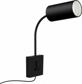 Immax 08295L - Kinkiet z USB PUNTO 1xGU10/9W/230V czarny
