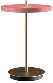 Różowa lampa stołowa LED ze ściemniaczem i metalowym kloszem (wysokość 31 cm) Asteria Move – UMAGE
