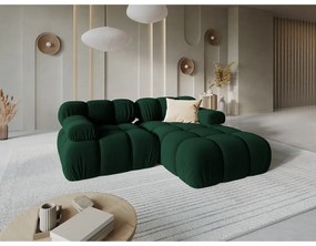 Zielony aksamitny narożnik (prawostronny) Bellis – Micadoni Home