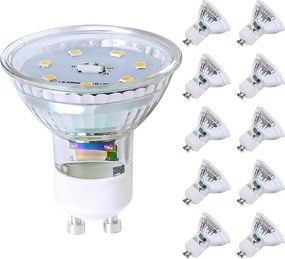 NETTLIFE Zestaw 10 sztuk żarówek LED GU10 LED o mocy 5 W w kolorze neutralnej bieli zastępuje żarówkę energooszczędną o mocy 50 W Kąt świecenia 4000 K