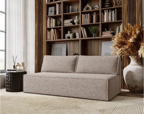 Sofa z funkcją spania i pojemnikiem DUO, tkanina Verita, Ciepły beż