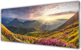 Panel Szklany do Kuchni Słoneczna Polana pod Szczytami