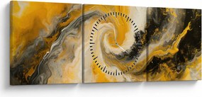 Obraz - Abstrakcja spiralna (z zegarem) (90x30 cm)