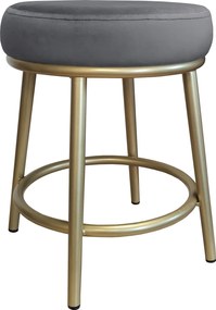 Taboret Ben tkanina Welur stelaż metalowy STOŁEK LOFT : Kolor Stelaża - Złoty, Kolor tkaniny - VELVET - BL14, Typ tkaniny - Velvet