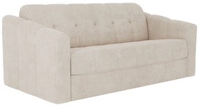 Kanapa 3-osobowa rozkładana typu express z beżową teksturowaną tapicerką - Miejsce do spania 140 cm - Materac 14 cm - DARIELO