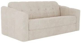 Kanapa 3-osobowa rozkładana typu express z beżową teksturowaną tapicerką - Miejsce do spania 140 cm - Materac 14 cm - DARIELO