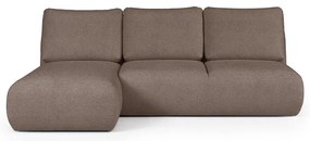 Brązowy narożnik z materiału bouclé (lewostronny/z szezlongiem) Mirel – Rodier
