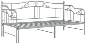 Szare rozkładane łóżko metalowe 90x200 cm N7-Z22