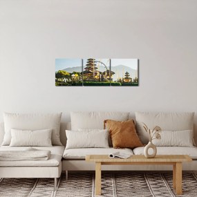 Obraz góry Batur (z zegarem) (90x30 cm)
