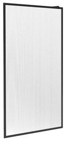 Parawan prysznicowy we włoskim stylu ze szkła teksturowanego – 120 × 200 cm, kolor czarny matowy – VIRANA