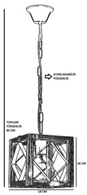 Lampa wisząca z drewna jodłowego Zikzak Rustik