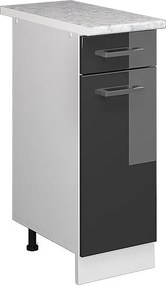 Szafka dolna do kuchni antracyt wysoki połysk 30x60x81.6 r-line