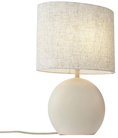 Lampa stołowa Japandi beżowa z lnianym abażurem - TimoJapandi Oswietlenie wewnetrzne
