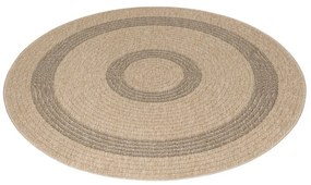 Dywan zewnętrzny okrągły Comilla beżowo-antracytowy 160 cm x 160 cm