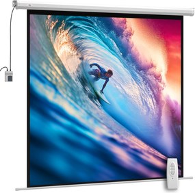 HOMCOM Ekran projekcyjny 189,5 x 189,5 cm 234 cm 1:1 HD 4K Rollo-ekran dla kina domowego dla kina domowego Prezentacje biurowe | Aosom PL