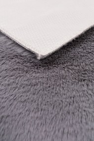 Dywan Futrzany Szary 60x90 cm Włochaty Miękki Dekoracyjny Antypoślizgowy