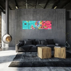 Obraz - Dziecięca mapa Europy (170x50 cm)