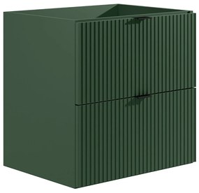 Wisząca szafka pod umywalkę, ryflowana – Matowa zielona – 60 cm – ZEVINI - Matowa zieleń - 60 cm - ZEVINI