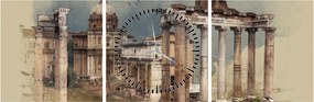 Obraz - Forum Romanum, Rzym, Włochy (z zegarem) (90x30 cm)