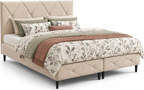 Kremowe łóżko kontynentalne pikowane - 5 rozmiarów S5-A73