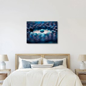 Obraz na szkle - Niebieskie kuleczki (70x50 cm)