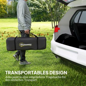 Lekki i stabilny namiot tunelowy Outsunny dla 4 osób wodoodporny UV 50+ z czarnymi przednimi drzwiami