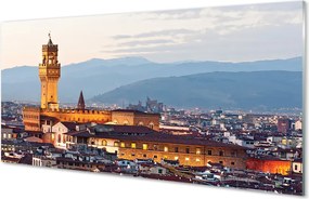 Panel Szklany Panorama Zamku o Zachodzie Słońca