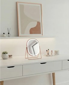 Lusterko Do Makijażu PREMIUM Kosmetyczne POŁYSK Metalowe PODŚWIETLANE LED