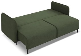 Zielona rozkładana/ze schowkiem sofa 226 cm Luana – Makamii
