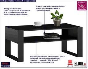 Czarna Ława Kawowa Do Salonu C2-F12