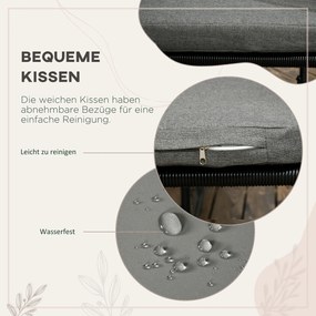 Outsunny Zestaw mebli ogrodowych 5 części Polirattan Stół 4 krzesła Stolik dodatkowy Elegancki szary | Aosom PL