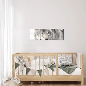 Obraz - Wilk w naturze (z zegarem) (90x30 cm)