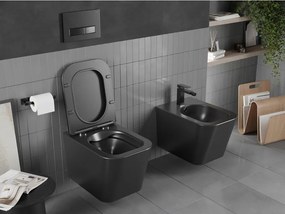 Mexen Teo miska wc Rimless z deską wolnoopadającą slim, duroplast, czarna mat - 30850685