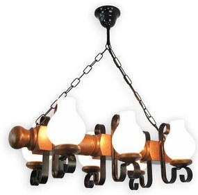 Brilagi - Żyrandol na łańcuchu RUSTIC 6xE14/40W/230V buk/orzech