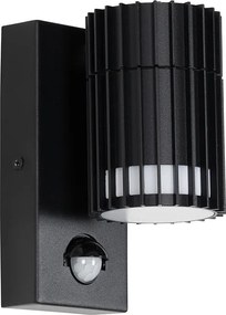 Designerska lampa ścienna zewnętrzna czarna z czujnikiem ruchu IP44 - Boris